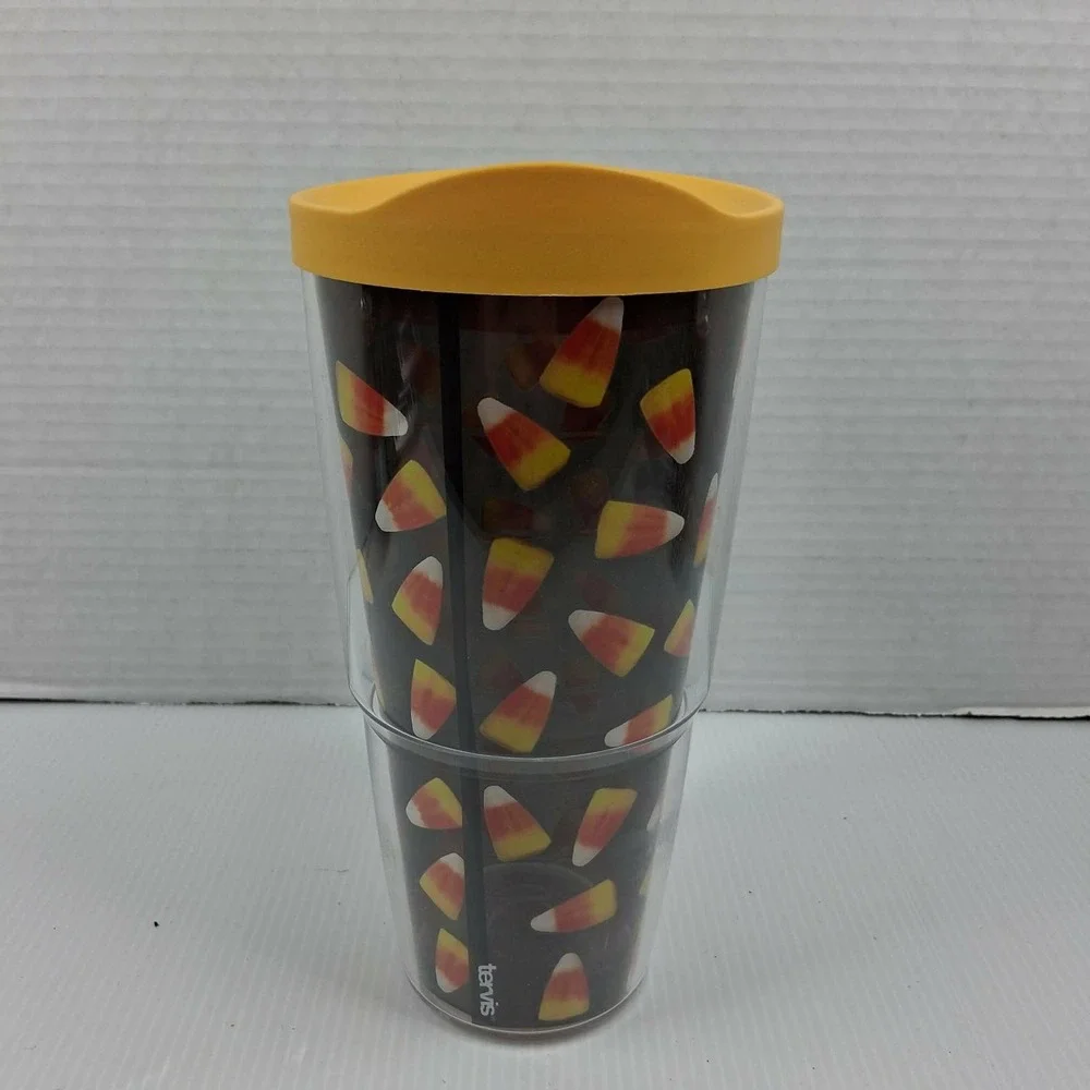 Tervis Candy Corn Insulated Tumbler 24oz Halloween Fall Travel Mug with Lid